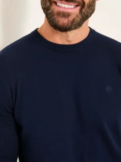 Fat Face marine - Pull FatFace en maille à Col rond Online