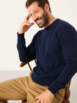 Fat Face marine - Pull FatFace en maille à Col rond Online