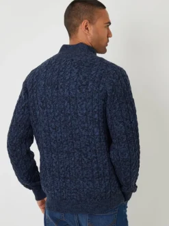 Threadbare marine - Pull en maille torsadée à Col cheminée Hot
