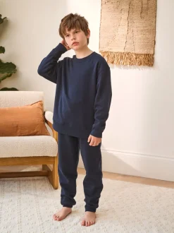 Next - Pyjama simple en laine polaire (3-16yrs) marine Clearance