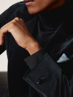 Reiss marine - Apsara Blazer en velours à boutonnage simple habillé Discount