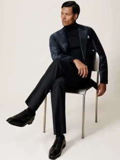 Reiss marine - Apsara Blazer en velours à boutonnage simple habillé Discount