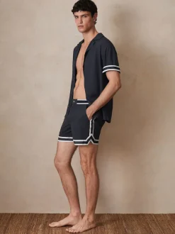 Reiss marine - Baller | Shorts de bain à rayures Ché Outlet