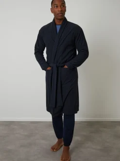 Threadbare marine - Robe de chambre gaufrée en polaire Clearance