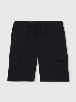 Reiss marine - Short cargo Oliver Premium en jersey interlock Sale