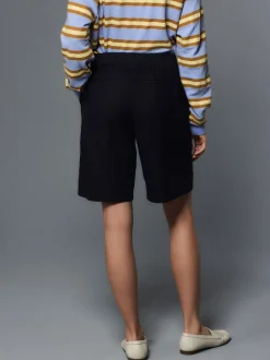 Next marine - Shorts de genou de mélange de lin Hot