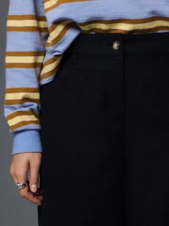 Next marine - Shorts de genou de mélange de lin Hot