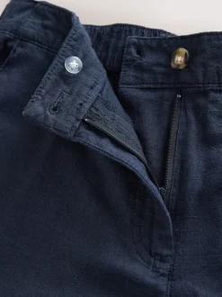 Next marine - Shorts de genou de mélange de lin Hot