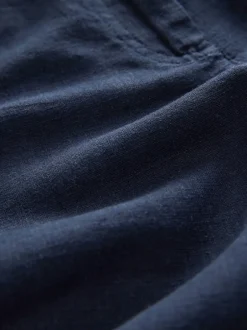 Next marine - Shorts de genou de mélange de lin Hot