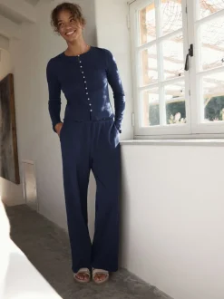 self. marine - soi-même. Pyjama côtelé boutonné Outlet