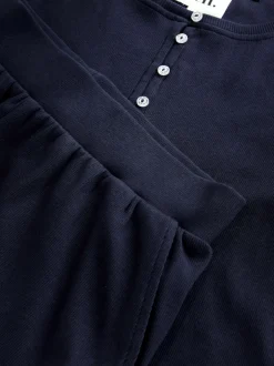 self. marine - soi-même. Pyjama côtelé boutonné Outlet