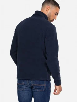 Threadbare marine - Sweat en polaire quart zippé