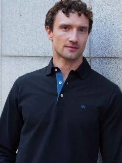 Savile Row Company marine - The Polo classique à manches longues en coton piqué Best