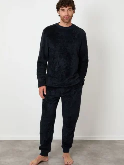 Threadbare marine - Ensemble de vêtements d'intérieur bicolore Borg Online