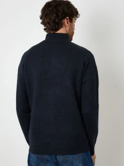 Threadbare marine - Pull en maille côtelée à manches raglan Sale