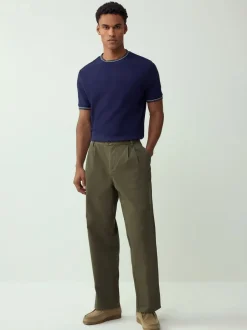 Next marine - T-shirt Coupe classique à liserés 100% Coton New