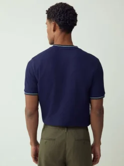 Next marine - T-shirt Coupe classique à liserés 100% Coton New