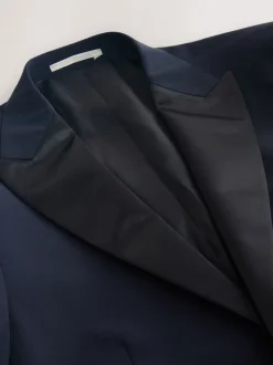 Next marine - Veste de costume de smoking Motionflex en laine Blend habillé Sale