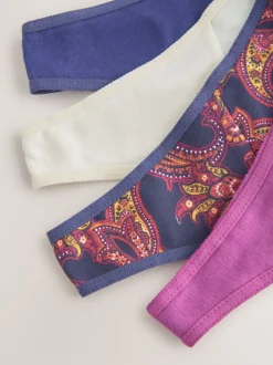 Next - Lot de 4 culottes en coton et dentelle Marine Paisley Online