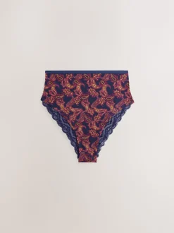 Next - Lot de 4 culottes en coton et dentelle Marine Paisley Discount