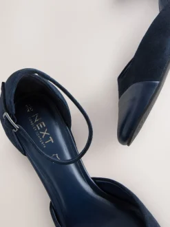 Next Marine Suede - Chaussures à talons carrés avec embout New