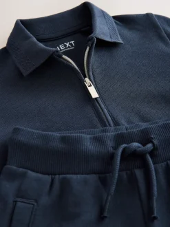 Next - Ensemble polos et shorts de manches (3mois-7ans) Marine Texturée Sale