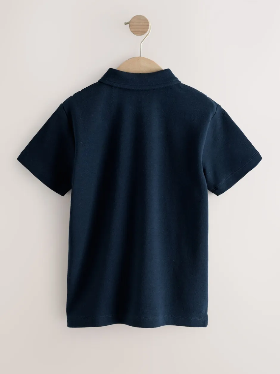 Next Marine/Blanc - Chemise en jersey à manches courtes à rayures verticales (3-16ans) Clearance