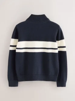 Superdry Marine/Blanc - Pull en maille New