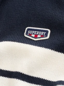 Superdry Marine/Blanc - Pull en maille New