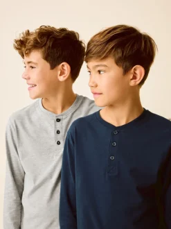 Next Marine/Gris - Lot de 2 pyjamas à manches longues (3-16ans) Online