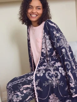 Laura Ashley - Peignoir Josette Marine/Rose New