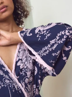 Laura Ashley - Peignoir Josette Marine/Rose New