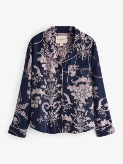 Laura Ashley - Pyjama Josette boutonné Marine/Rose Hot