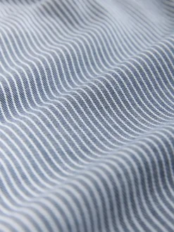 Next Marine/White Stripe - Chemise raccourcie décontractée à manches longues avec broderie de poche Sale