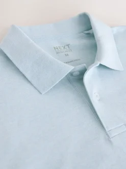 Next - Slim Fit (Slim Fit) - Polo Manches courtes Pique Marl bleu clair New