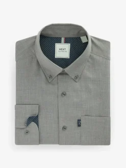 Next - Ajustement régulier - Chemises Oxford boutonnées Easy Iron Marl gris