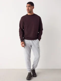 Next Marl gris - Slim Fit (Slim Fit) - Joggings Cargos Coupe ajustée lourds brossés Clearance