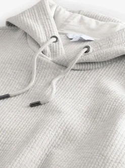 Next Marl gris - Sweat à capuche texturé linéaire Outlet