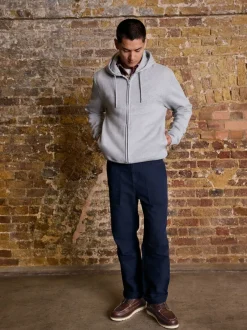 Next Marl gris - Sweat à capuche zippé en jersey épais riche en coton Hot