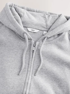 Next Marl gris - Sweat à capuche zippé en jersey épais riche en coton Hot