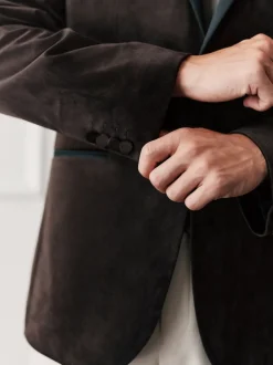 Next Marron - Ajustement régulier - Blazer en velours Outlet