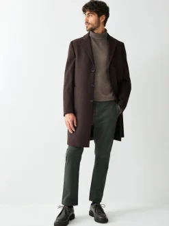 Next Marron - Ajustement régulier - Manteau Epsom en laine Discount