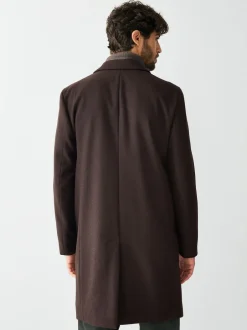 Next Marron - Ajustement régulier - Manteau Epsom en laine Discount