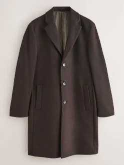 Next Marron - Ajustement régulier - Manteau Epsom en laine Discount