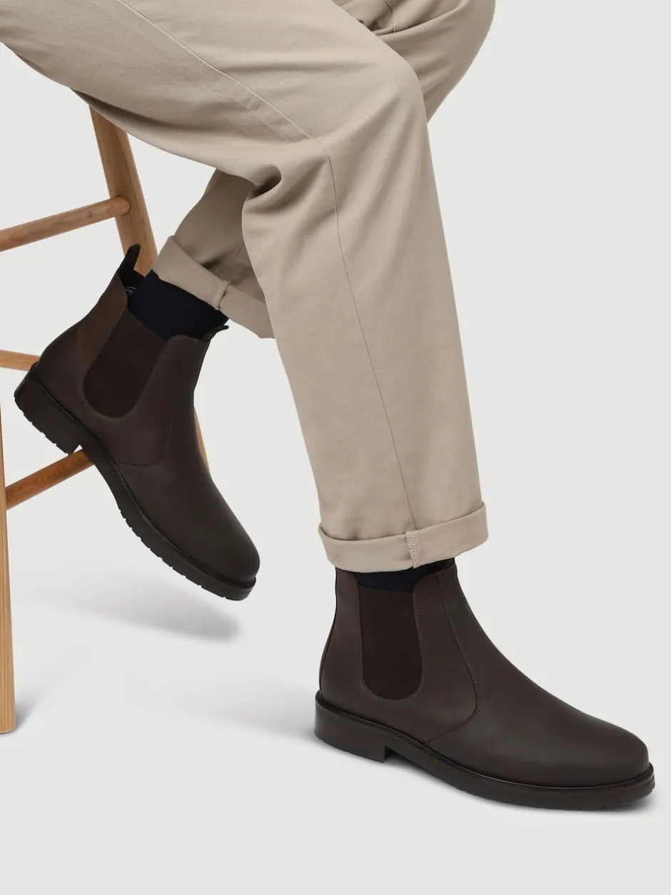 Jones Bootmaker Marron - Bottes à enfiler Emile Coupe large en Cuir Online