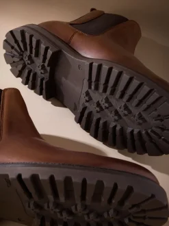 Next Marron - Bottes Chelsea cuir Signature Sale