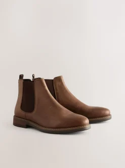 Next Marron - Bottes Chelsea en cuir cireux Sale