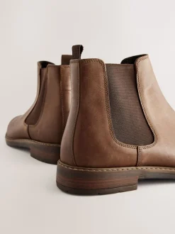 Next Marron - Bottes Chelsea en cuir cireux Sale