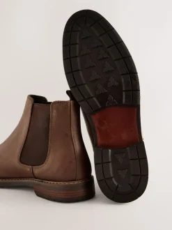 Next Marron - Bottes Chelsea en cuir cireux Sale