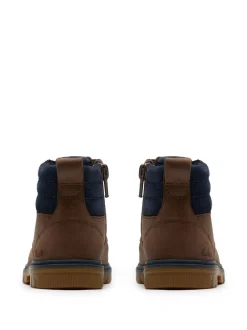 Clarks Marron - Bottes Lorcm Trail en cuir pour garçon Outlet